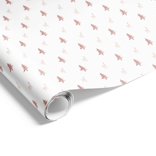 XMAS GIFT WRAP DEER PARK PINK 60CMX40M
