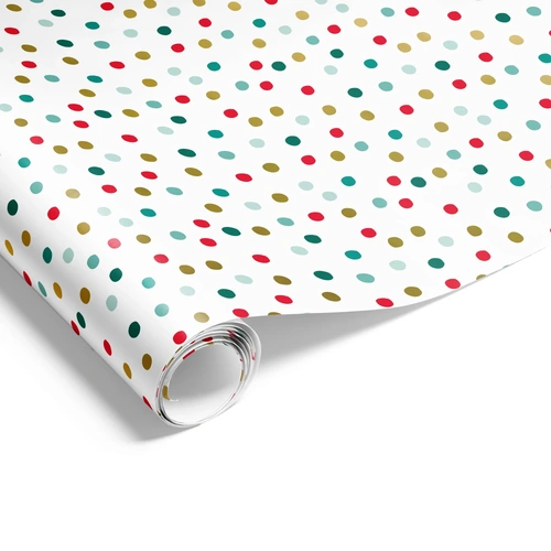 XMAS GIFTWRAP GREEN RED GOLD DOT60CMX40M