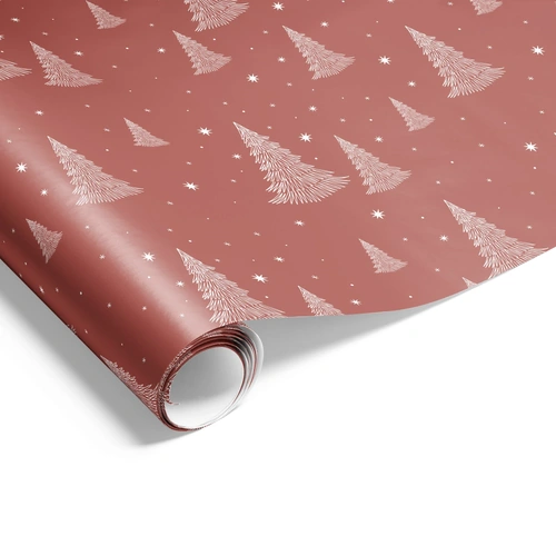 XMAS GIFT WRAP STARRY NIGHT RED 60CMX40M