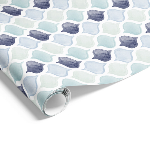 GIFT WRAP ROLL BLUE GREEN OGEE 60CMX50M