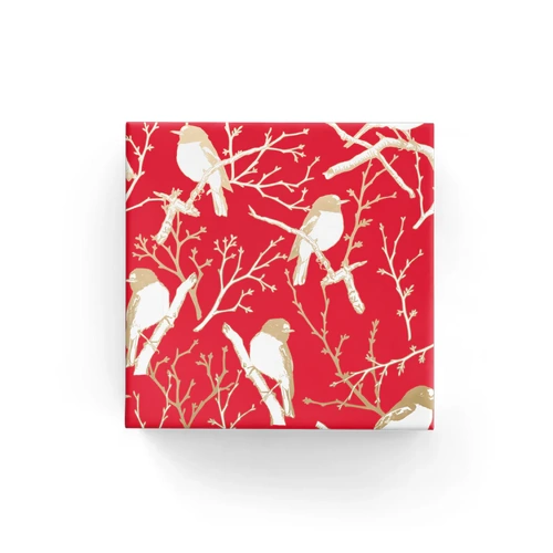 XMAS ROBINS GOLD RED 60CMX40M