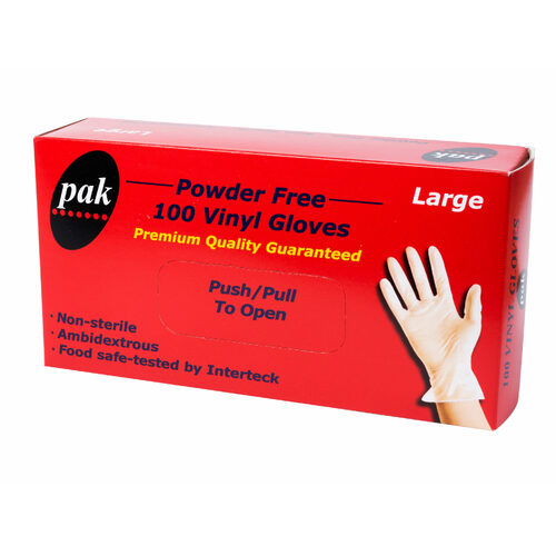 GLOVE VINYL CLEAR LARGE POWDER FREE