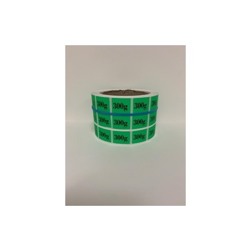 LABEL 20X25 GREEN 300G NET BLOCK PRINT
