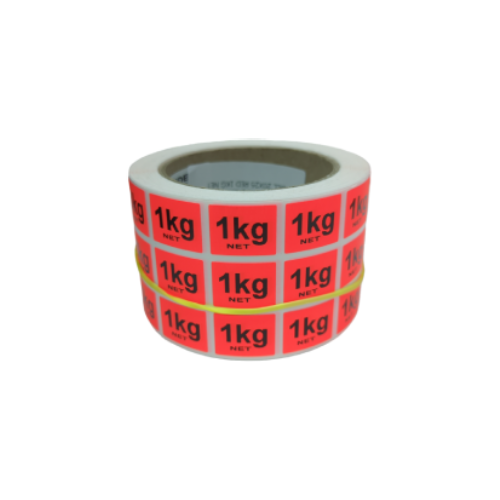 LABEL 20X25 RED 1KG NET