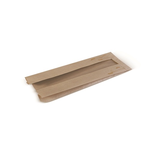 PAPER BAG WINDOW LOAF BROWN 390X140X70MM
