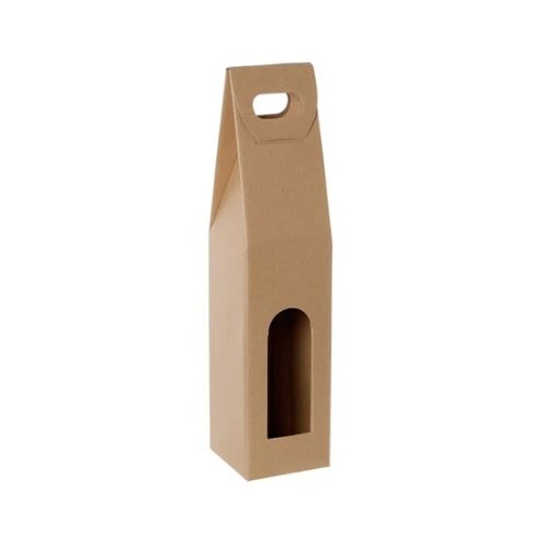 WINE CARRIER SINGLE BOTTLE KRAFT BOX PK5