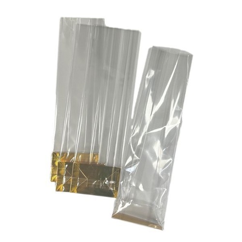 POLYPROP BAG/W GOLD BASE 100X230X50MM