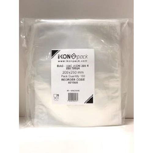 VACUUM BAG CLEAR 200X250MM 70UM