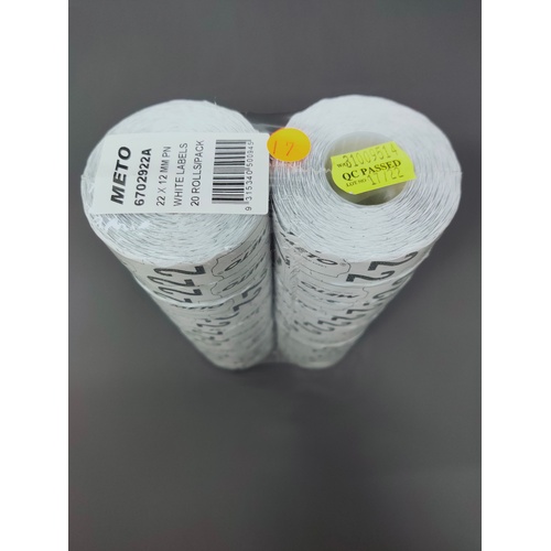 METO LABEL 22X12 PACKED ON WHITE