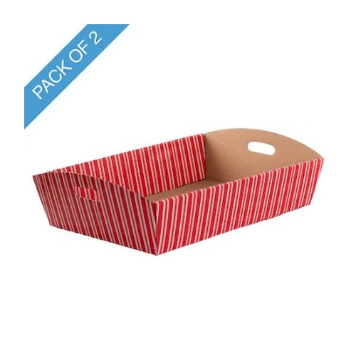 LARGE RED STRIPES HAMPER PK 2 45X30X9CM