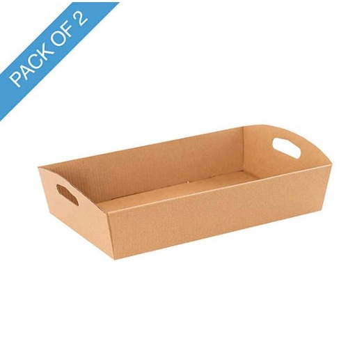 MEDIUM BROWN HAMPER TRAY PAK2 34X22X7CM