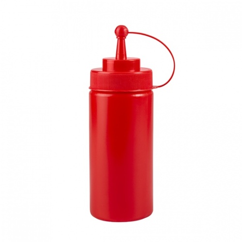 SAUCE BOTTLE WITH CAP 480ML RED