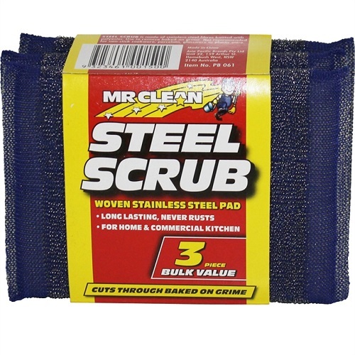SABCO SCOURER STEEL SCRUB PK3 BLUE