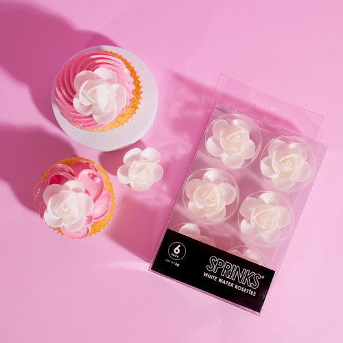 WHITE WAFER ROSETTES (6PK)