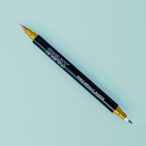 EDIBLE METALLIC PEN GOLD DUAL TIP