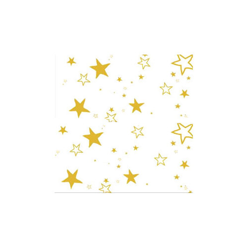 PLASTIC TABLECLOTH RECTANGLE GOLD STARS