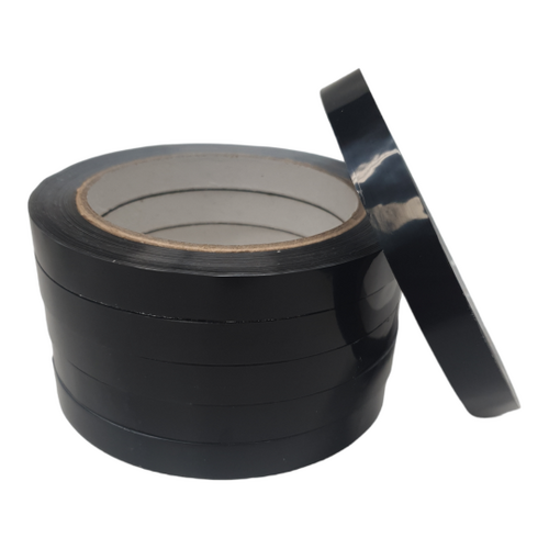 BAGSEAL TAPE BLACK 12MMX66M PVC