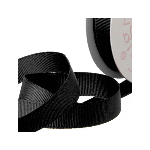 RIBBON GROSGRAIN BLACK 25MMX30M