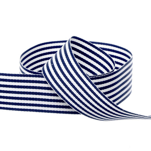 RIBBON GROSGRAIN STRIPED NAVY 25MMX20M