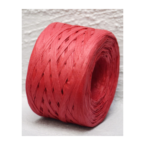 PAPER RAFFIA ROLL RED 4MMX100M